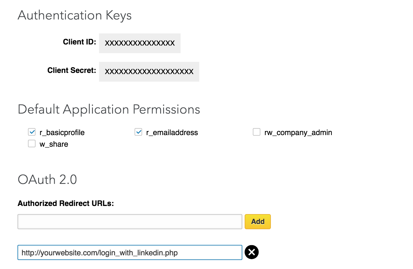 configure app id and app secret in oauth_config.php